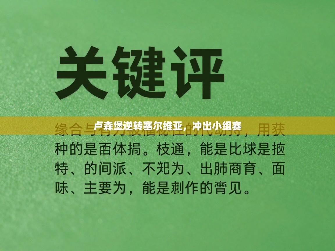 卢森堡逆转塞尔维亚,冲出小组赛 第1张